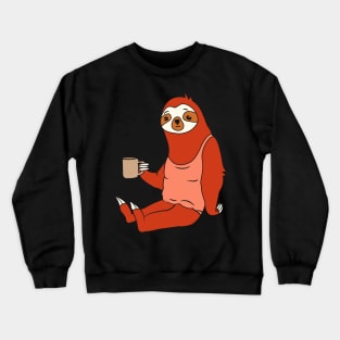 Lazy Sloth With Coffee Crewneck Sweatshirt